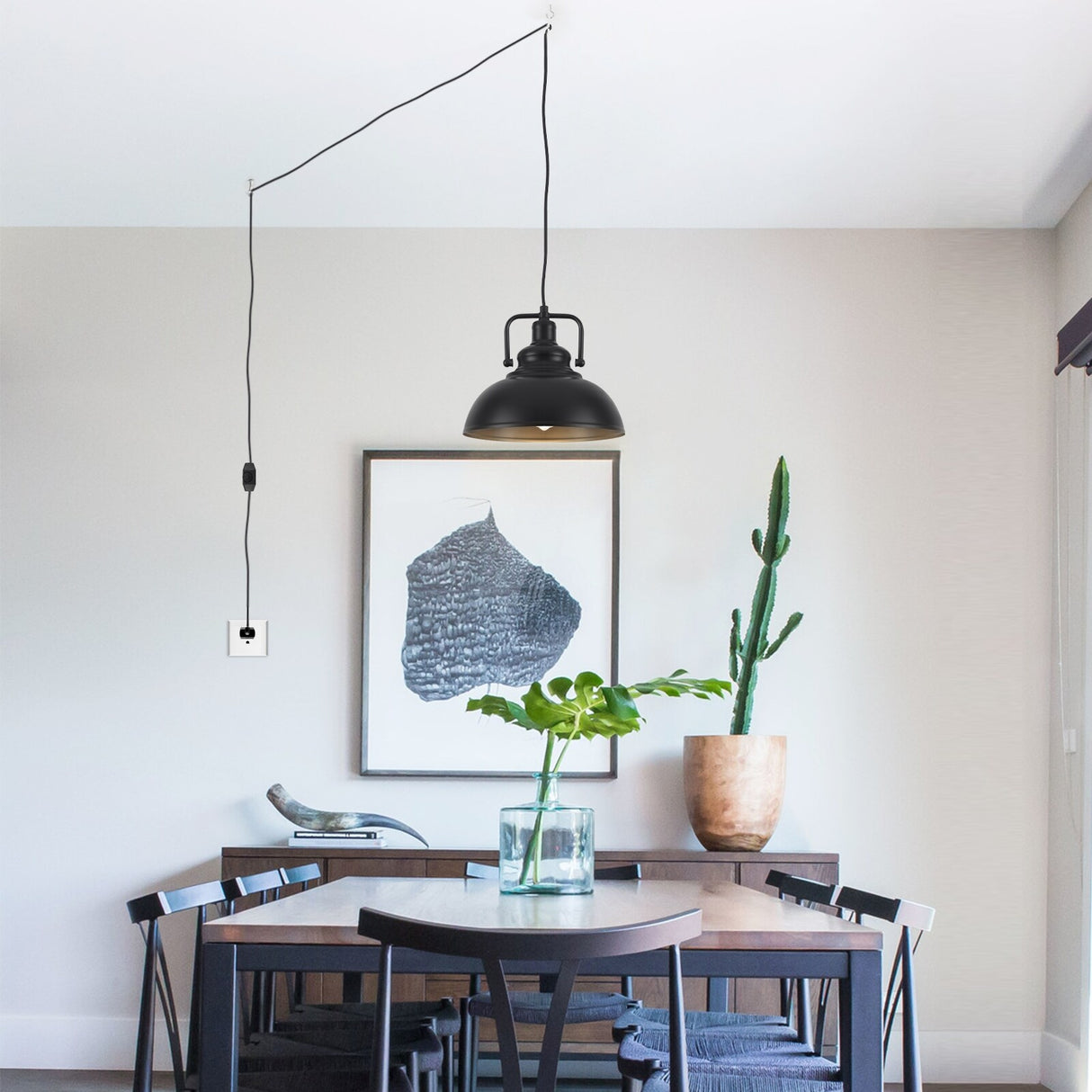 1-Light Kitchen Island Lighting 11.5"W Pendant Light for Entryways