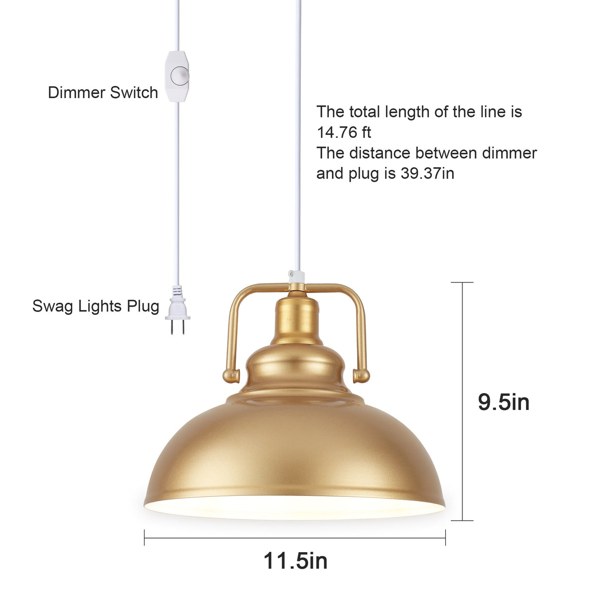 1-Light Kitchen Island Lighting 11.5"W Pendant Light for Entryways