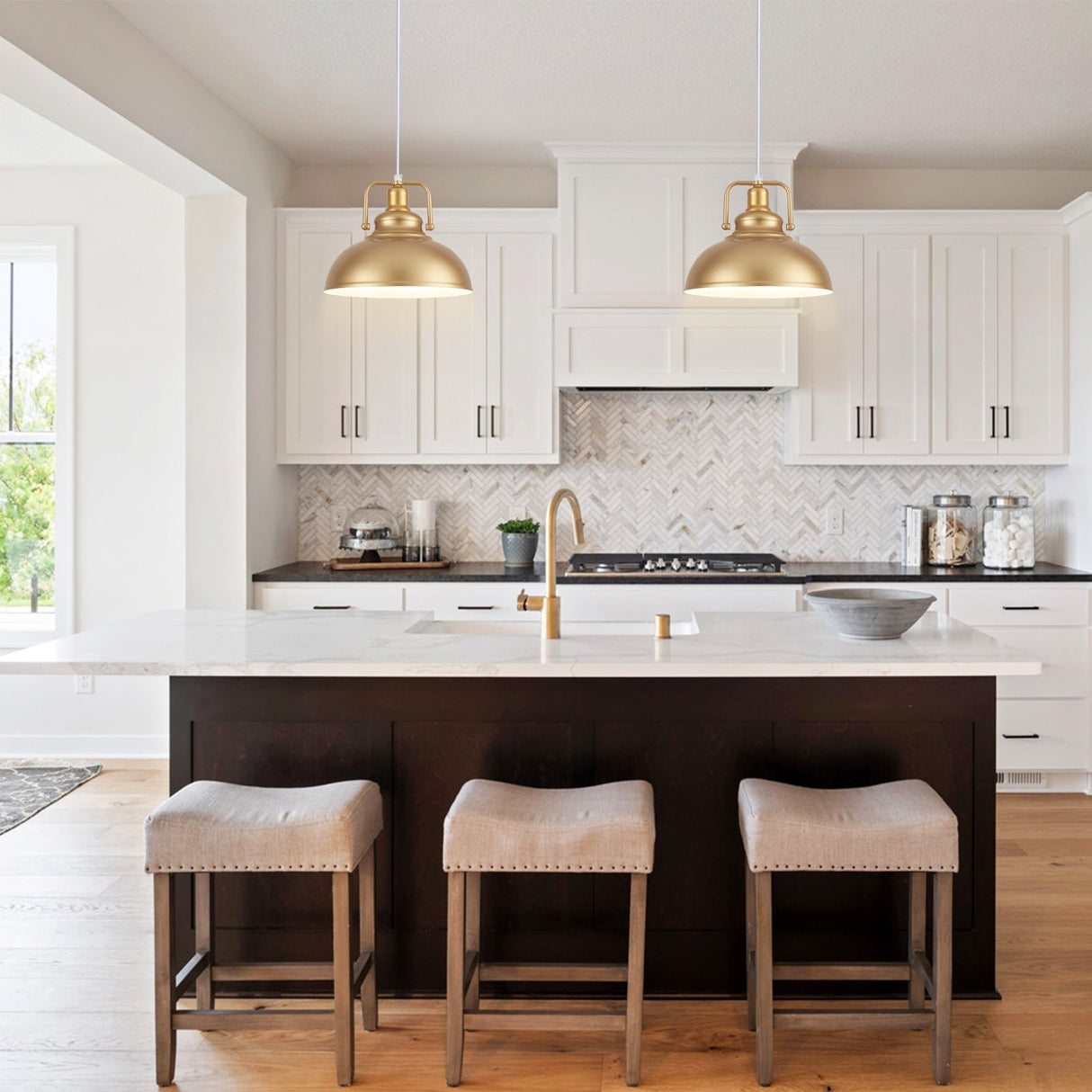 1-Light Kitchen Island Lighting 11.5"W Pendant Light for Entryways