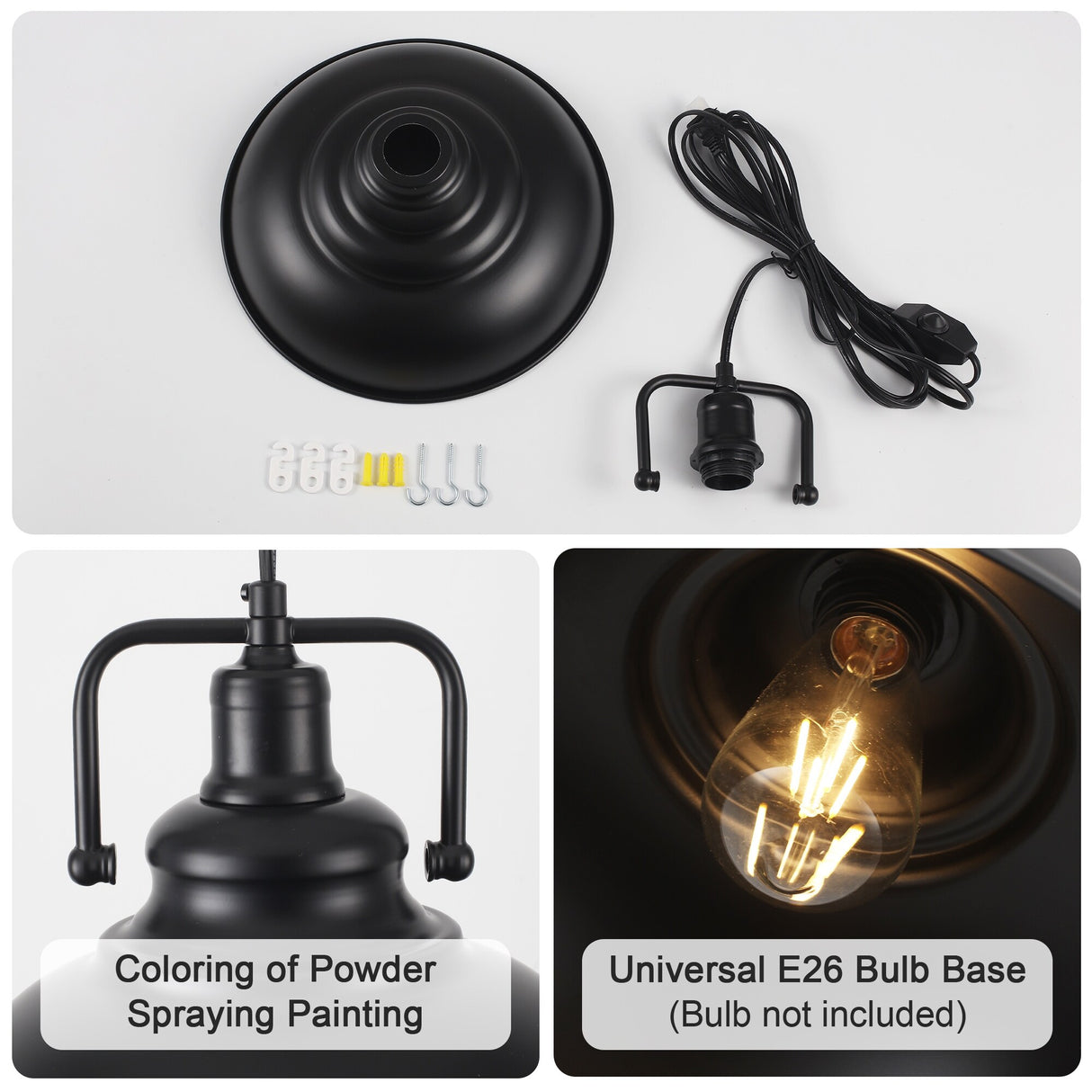 1-Light Kitchen Island Lighting 11.5"W Pendant Light for Entryways