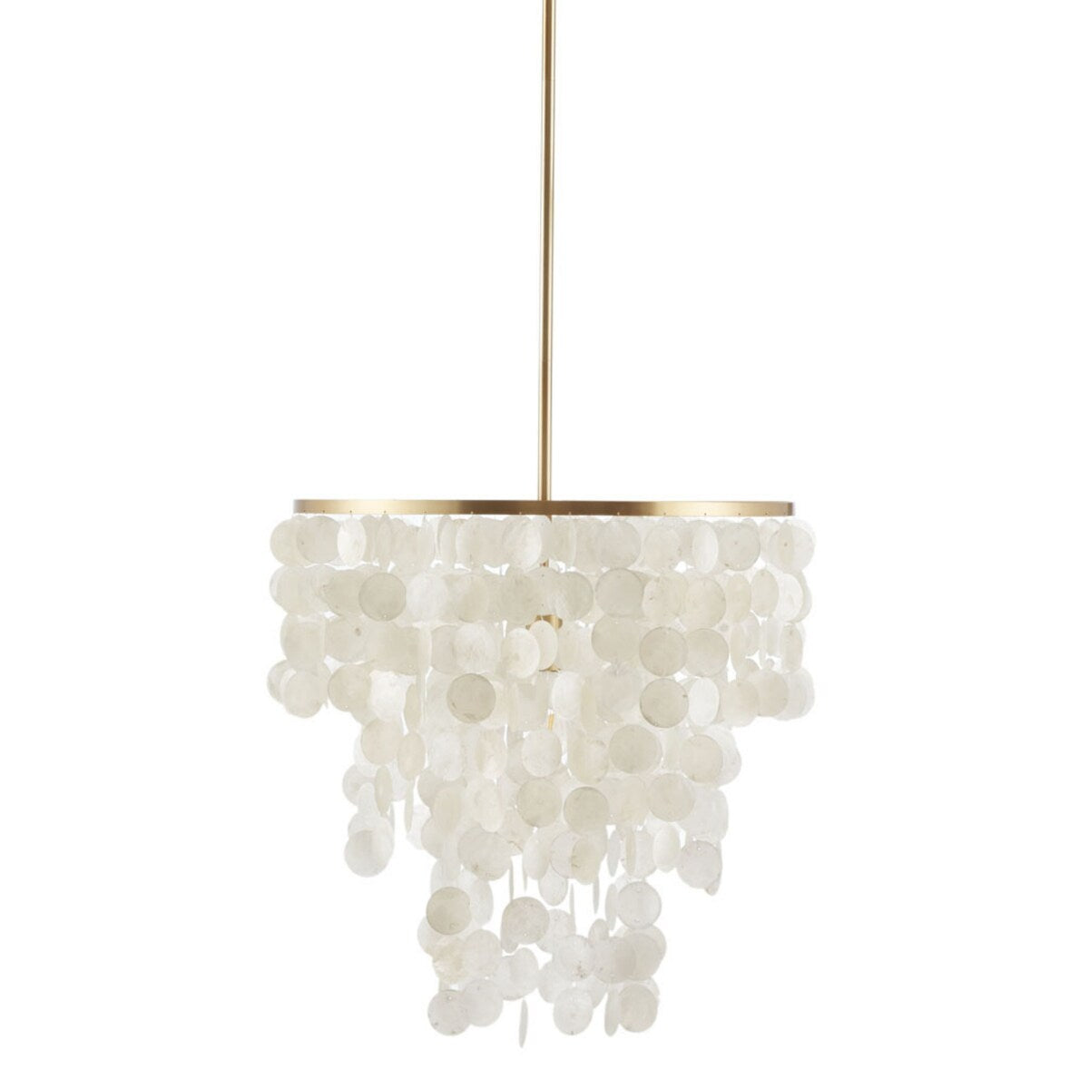 1-Light Layered Capiz Chandelier for Living Room