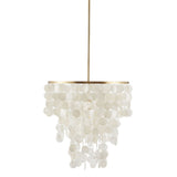 1-Light Layered Capiz Chandelier for Living Room