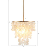 1-Light Layered Capiz Chandelier for Living Room