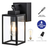 C Cattleya 1-Light Matte Black Aluminum Outdoor Wall Lantern with GFCI outlet