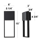 1-Light Matte Black Integrated LED Outdoor Wall Light Sconce