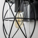 1-Light Matte Black Outdoor Wall Lantern Sconce Light - 6.7