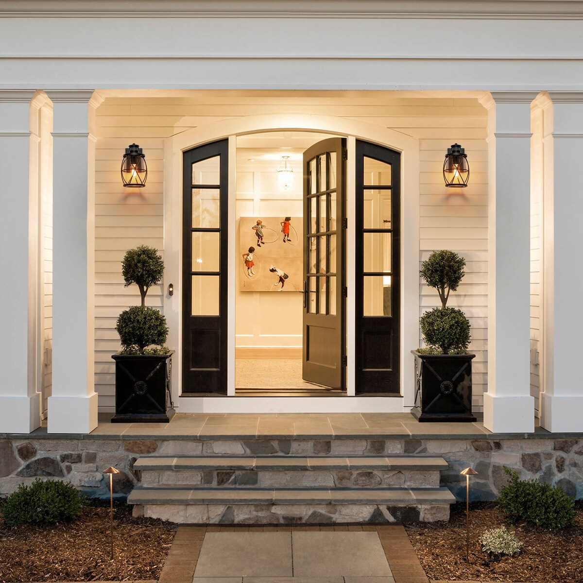 1-Light Matte Black Outdoor Wall Lantern Sconce Light - 6.7