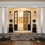 1-Light Matte Black Outdoor Wall Lantern Sconce Light - 6.7