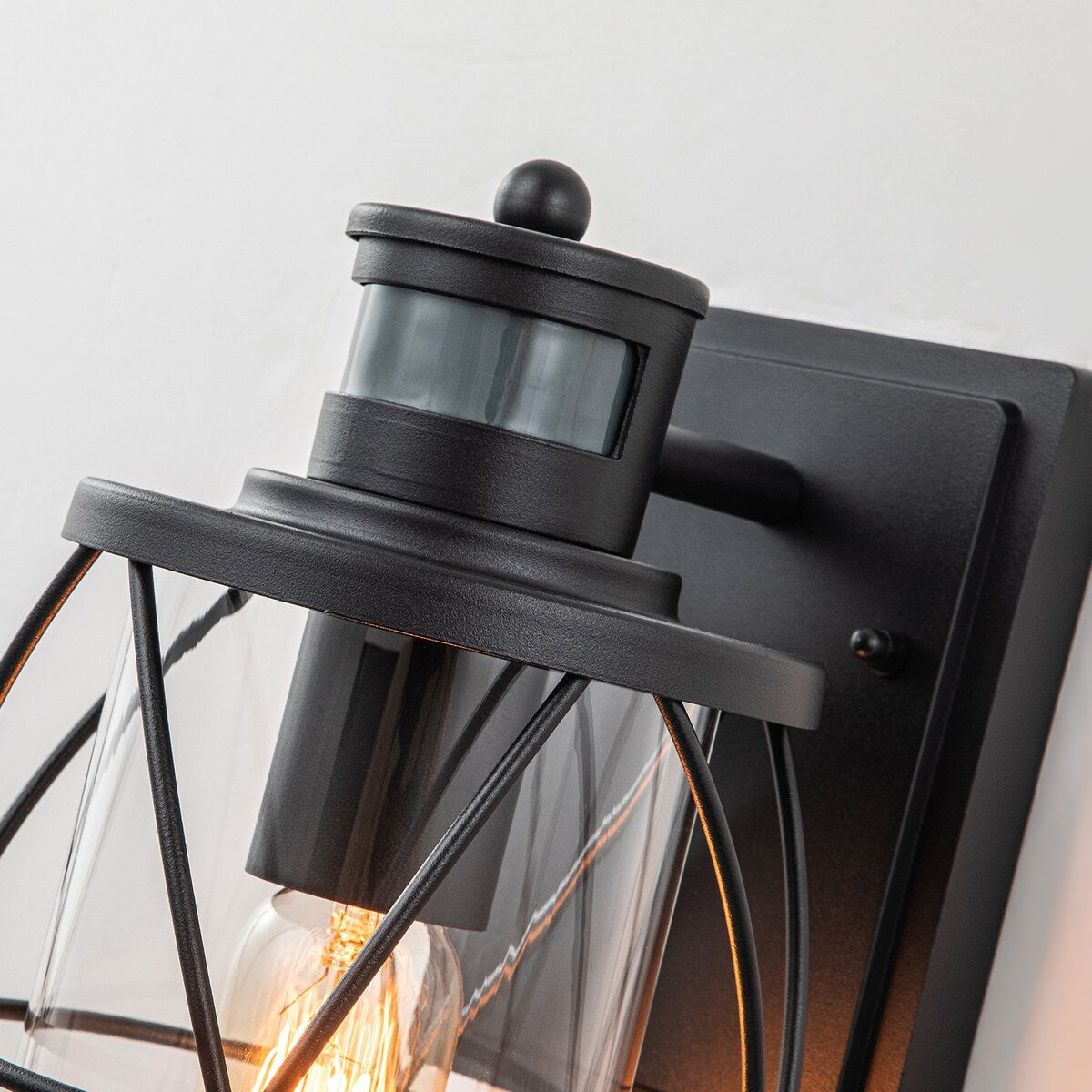 1-Light Matte Black Outdoor Wall Lantern Sconce Light - 6.7