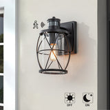 1-Light Matte Black Outdoor Wall Lantern Sconce Light - 6.7