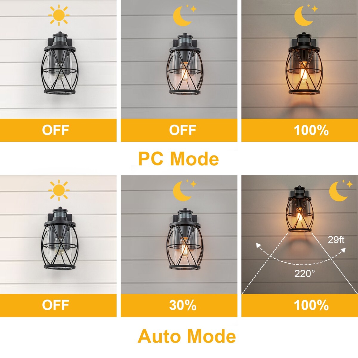 1-Light Matte Black Outdoor Wall Lantern Sconce Light - 6.7