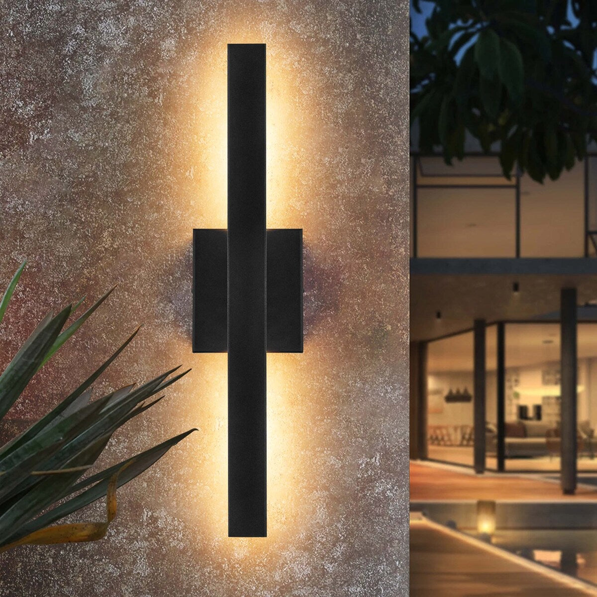 1-Light Modern 20" Aluminum Waterproof IP55 LED Outdoor Wall Light - 20"H