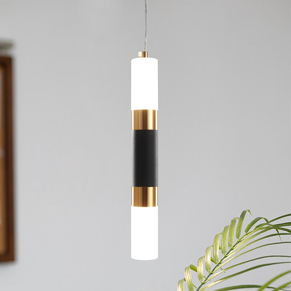 1-Light Modern Acrylic Pendant Light Fixture for Kitchen Island Decor