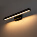 1-Light Modern Black Aluminum Linear Wall Light Strip Dimmable Integrated LED Bathroom Vanity Light