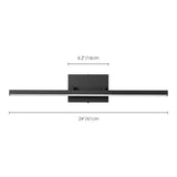 1-Light Modern Linear Black Bathroom Vanity Light Color-Changing Dimmable Rotatable Integrated LED Wall Sconce