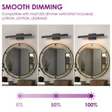 1-Light Modern Linear Black Bathroom Vanity Light Color-Changing Dimmable Rotatable Integrated LED Wall Sconce