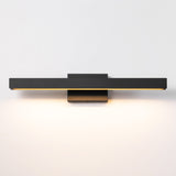 1-Light Modern Linear Black Bathroom Vanity Light Color-Changing Dimmable Rotatable Integrated LED Wall Sconce