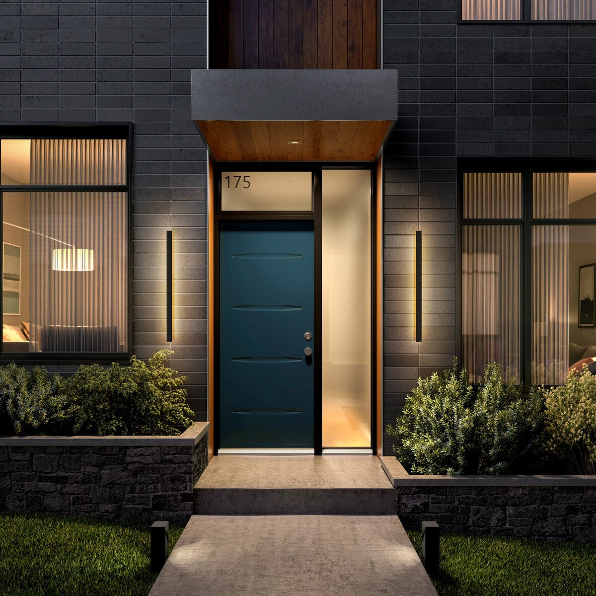 1-Light Modern Linear Strip Acrylic 3000K IP65 Integrated LED Warm Light Waterproof Outdoor Wall Light