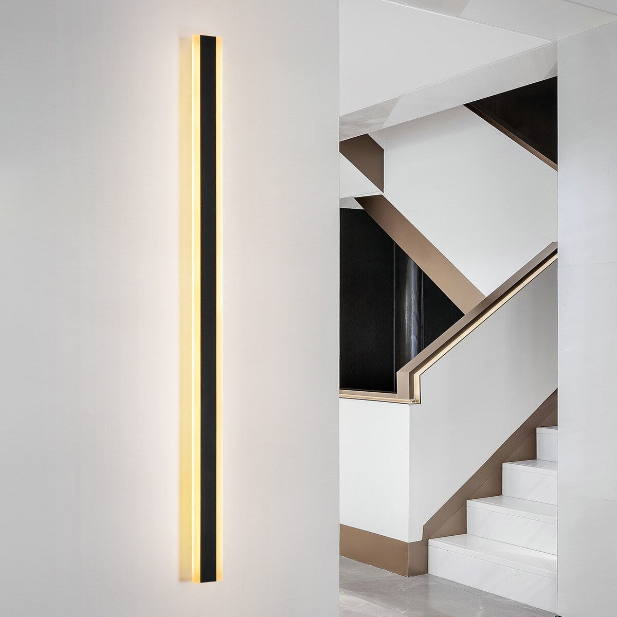 1-Light Modern Linear Strip Acrylic 3000K IP65 Integrated LED Warm Light Waterproof Outdoor Wall Light