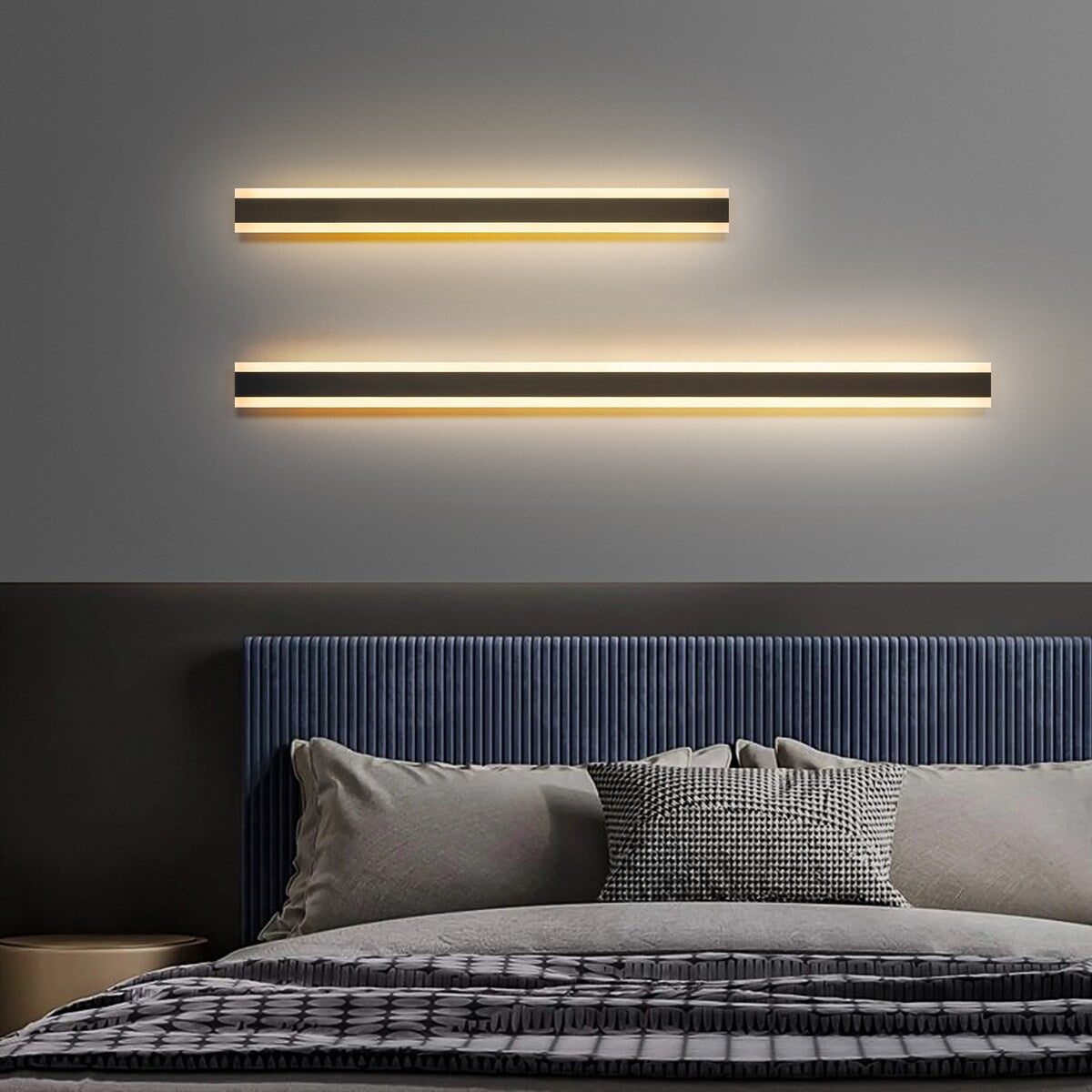 1-Light Modern Linear Strip Acrylic 3000K IP65 Integrated LED Warm Light Waterproof Outdoor Wall Light