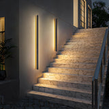 1-Light Modern Linear Strip Acrylic 3000K IP65 Integrated LED Warm Light Waterproof Outdoor Wall Light