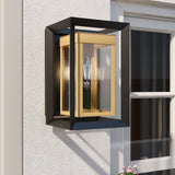 1 Light Outdoor Wall Lantern With Double Frame