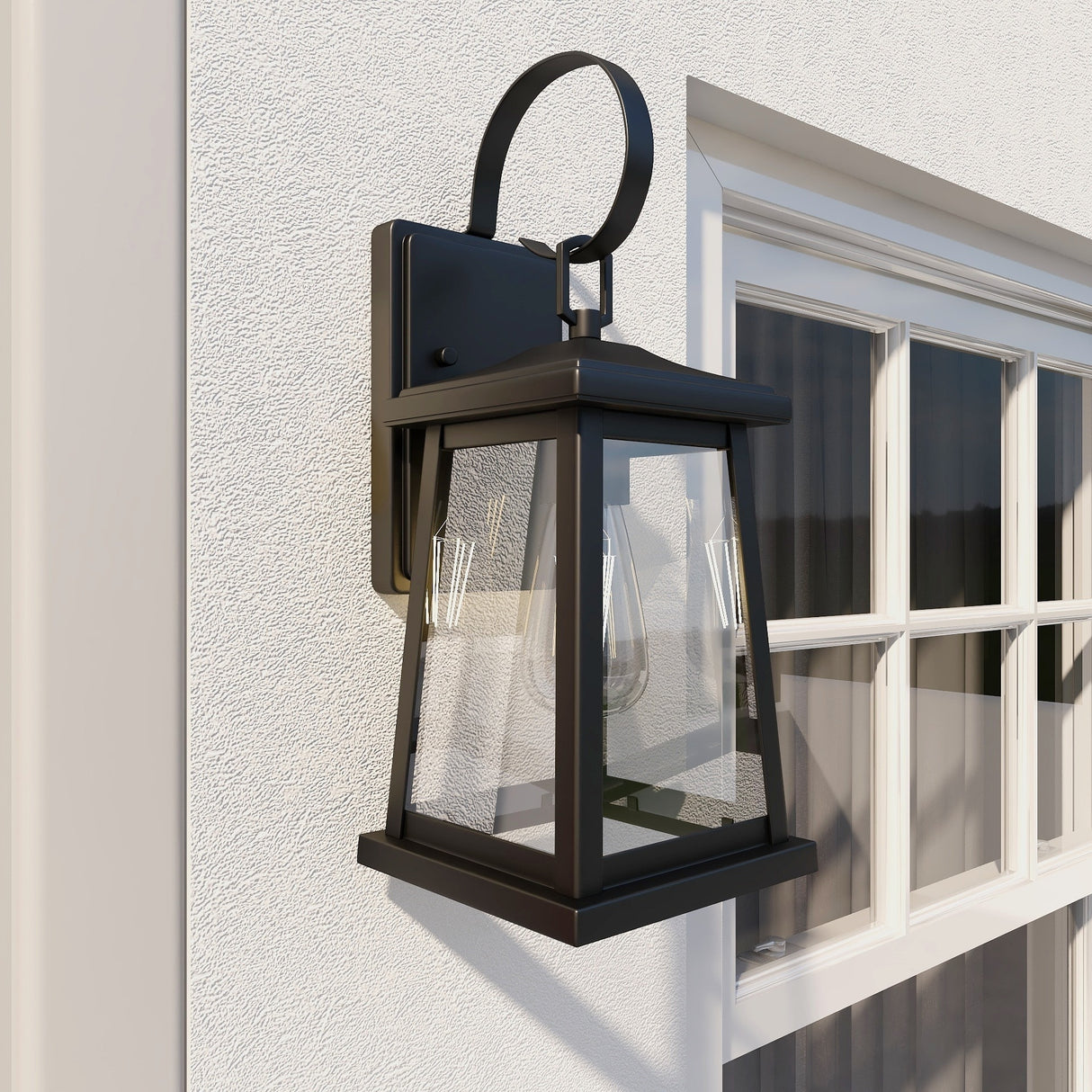 1-Light Outdoor Wall Light Sconce - Matte Black
