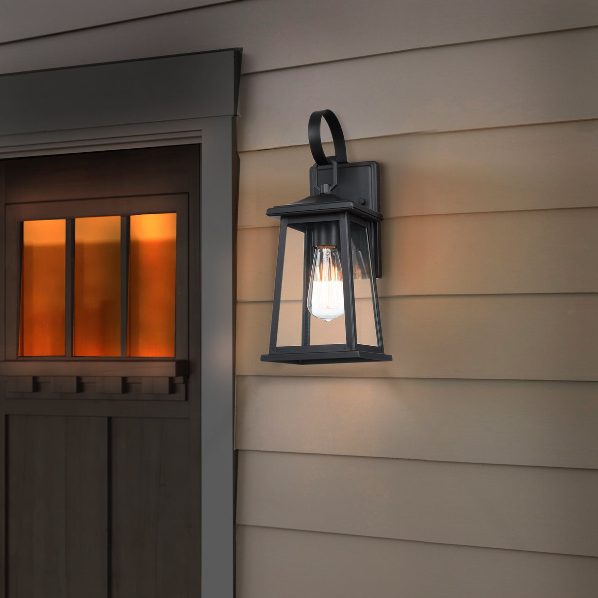 1-Light Outdoor Wall Light Sconce - Matte Black