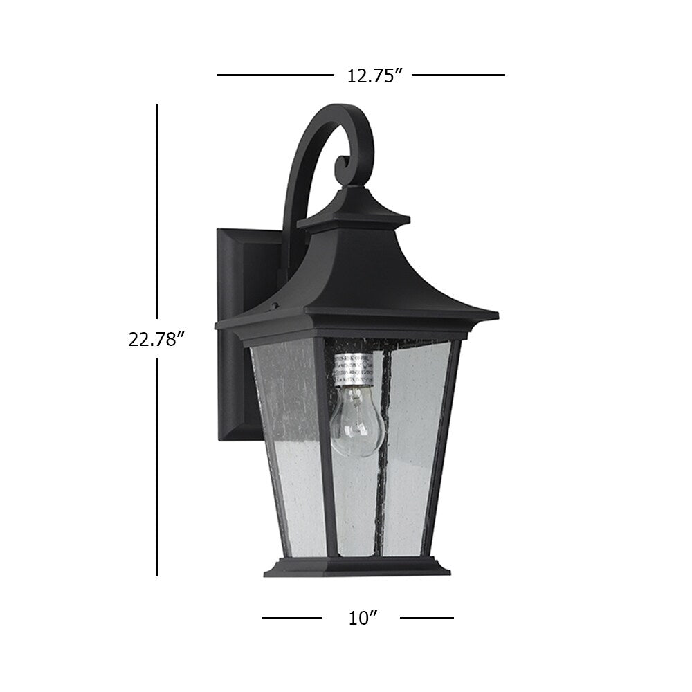 1 Light Outdoor Wall Light - Black Finish