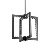 1-Light Pendant Spiral Light Fixture-Black - Black