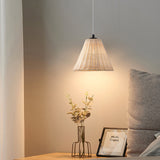 1-Light Plug-in Swag Pendant Light with Hand-woven Rattan Shade - Natural Rattan