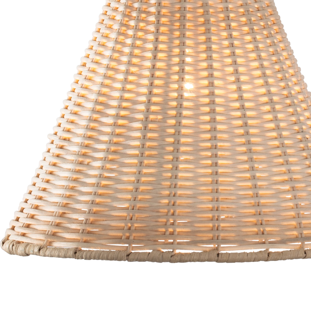 1-Light Plug-in Swag Pendant Light with Hand-woven Rattan Shade - Natural Rattan