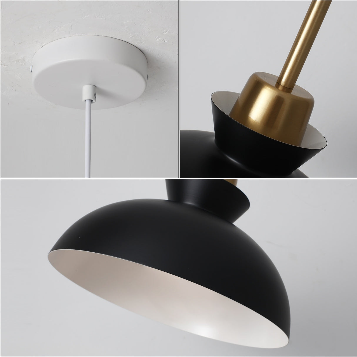 1-Light Modern Classic Semi Flush Mount Chandelier, Farmhouse Dome Pendant Light for Kitchen Island Dining Room