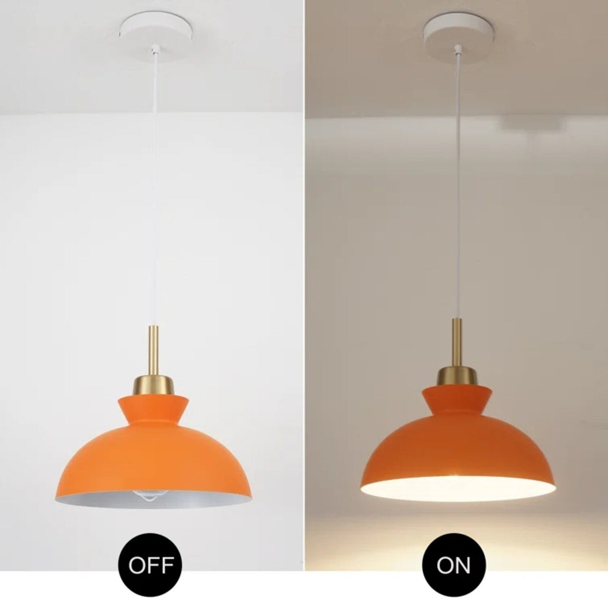 1-Light Modern Classic Semi Flush Mount Chandelier, Farmhouse Dome Pendant Light for Kitchen Island Dining Room