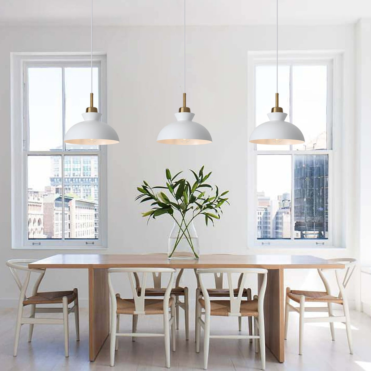 1-Light Modern Classic Semi Flush Mount Chandelier, Farmhouse Dome Pendant Light for Kitchen Island Dining Room