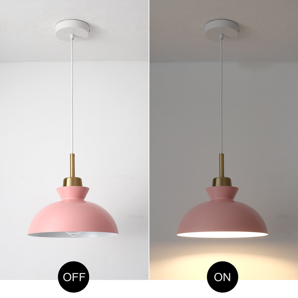 1-Light Modern Classic Semi Flush Mount Chandelier, Farmhouse Dome Pendant Light for Kitchen Island Dining Room