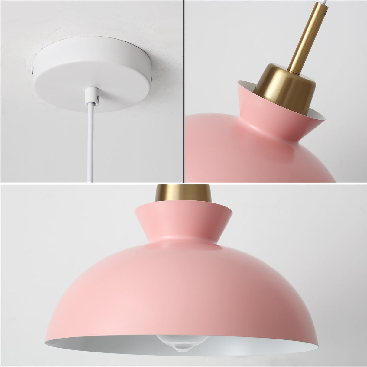 1-Light Modern Classic Semi Flush Mount Chandelier, Farmhouse Dome Pendant Light for Kitchen Island Dining Room
