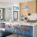 1-Light Modern Classic Semi Flush Mount Chandelier, Farmhouse Dome Pendant Light for Kitchen Island Dining Room