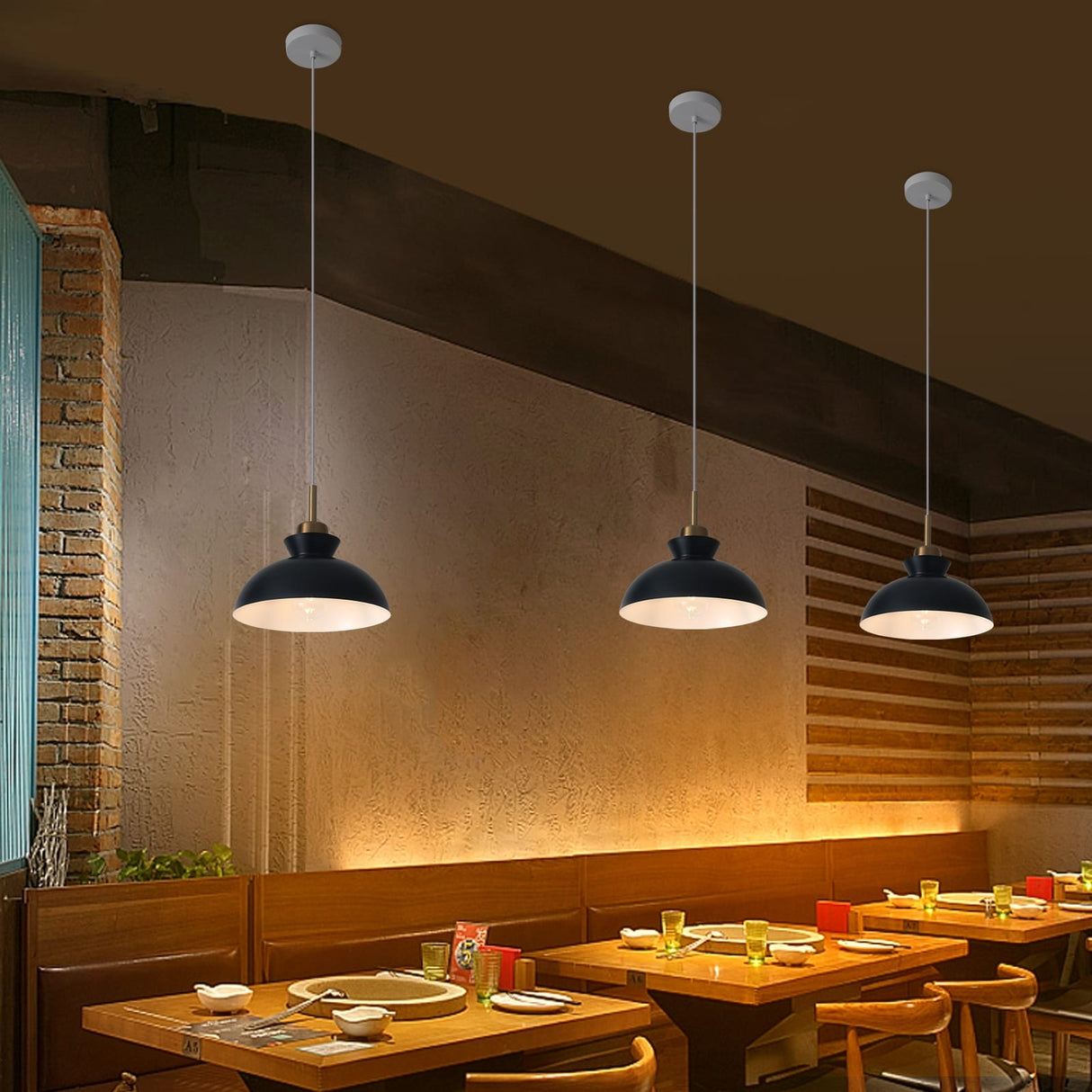 1-Light Modern Classic Semi Flush Mount Chandelier, Farmhouse Dome Pendant Light for Kitchen Island Dining Room