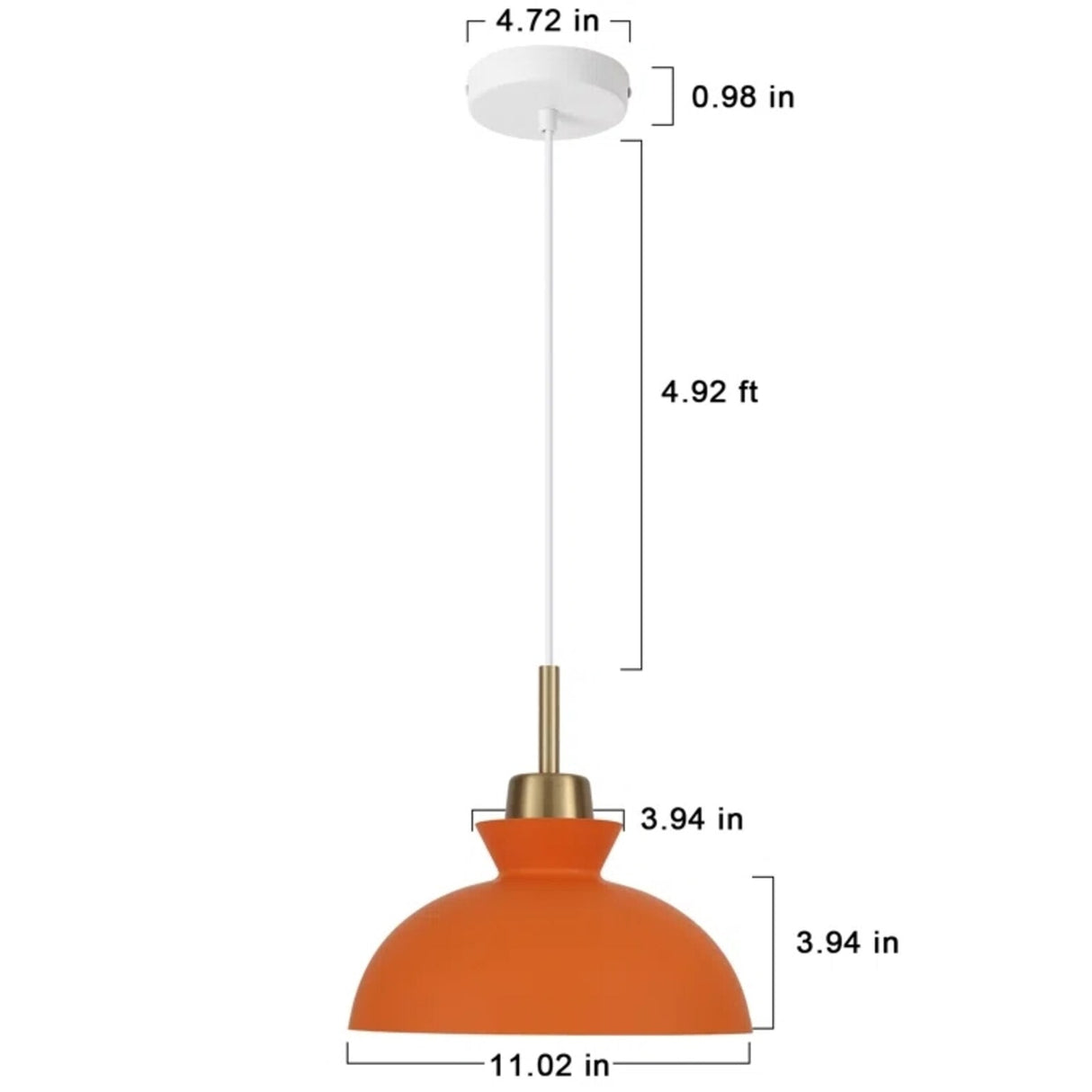 1-Light Modern Classic Semi Flush Mount Chandelier, Farmhouse Dome Pendant Light for Kitchen Island Dining Room