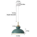 1-Light Modern Classic Semi Flush Mount Chandelier, Farmhouse Dome Pendant Light for Kitchen Island Dining Room