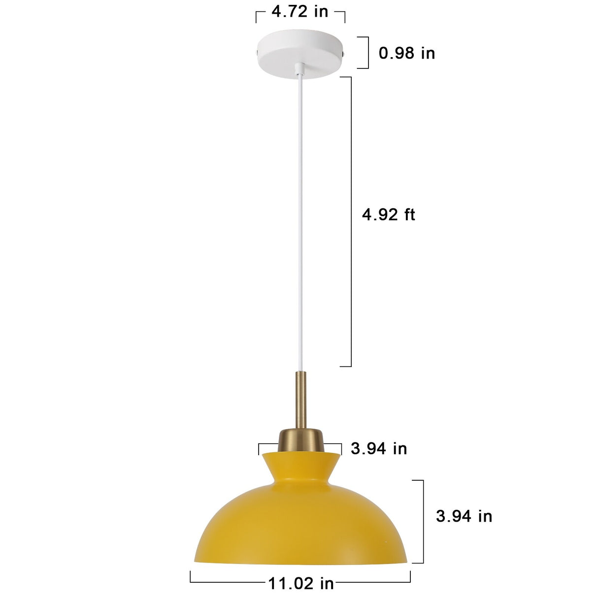 1-Light Modern Classic Semi Flush Mount Chandelier, Farmhouse Dome Pendant Light for Kitchen Island Dining Room