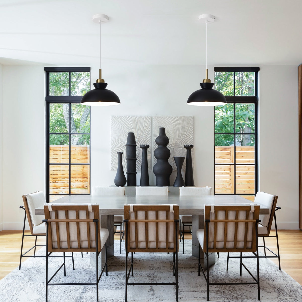 1-Light Modern Classic Semi Flush Mount Chandelier, Farmhouse Dome Pendant Light for Kitchen Island Dining Room
