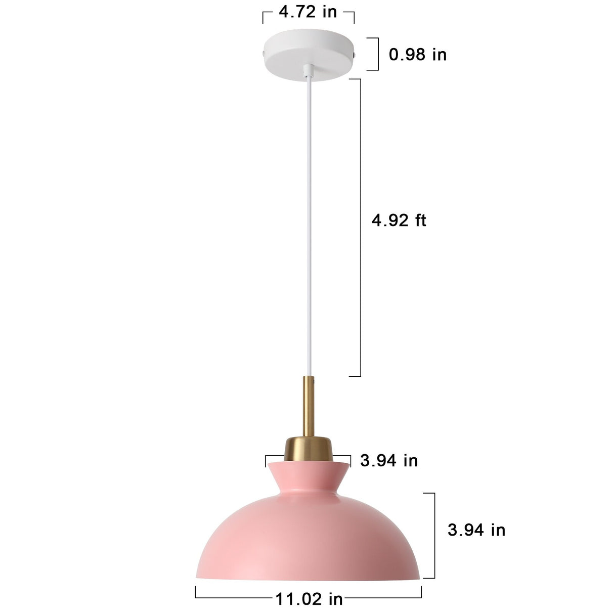 1-Light Modern Classic Semi Flush Mount Chandelier, Farmhouse Dome Pendant Light for Kitchen Island Dining Room