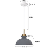 1-Light Modern Classic Semi Flush Mount Chandelier, Farmhouse Dome Pendant Light for Kitchen Island Dining Room