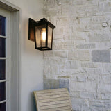 Farmhouse 1-light Black Square Porch Sconce Patio Outdoor Wall Lantern Lighting - W6.5"x H11"x E8.7"