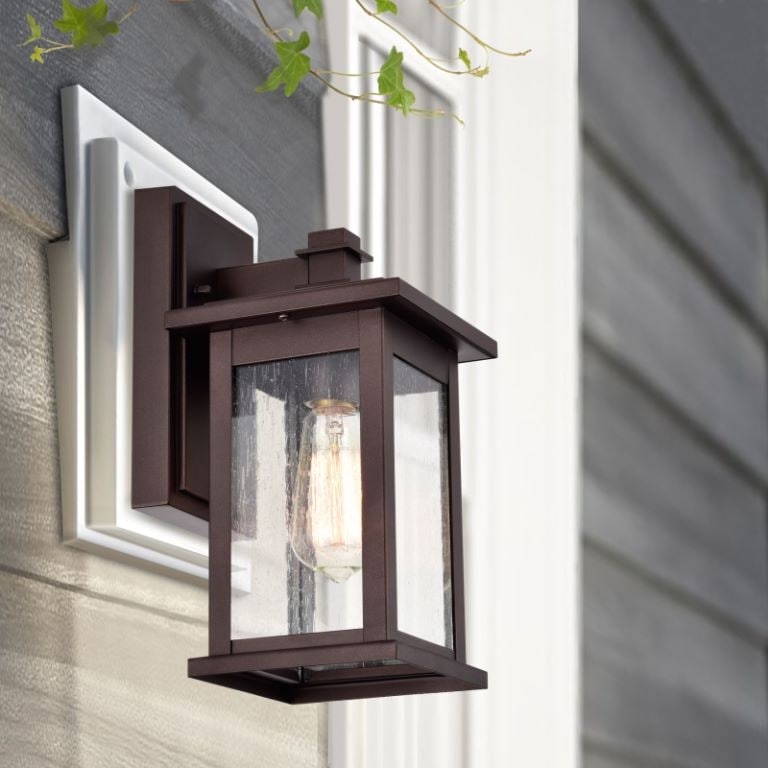 1 Light Transitional 12 Inch Square Outdoor Wall Lantern 2 Pack