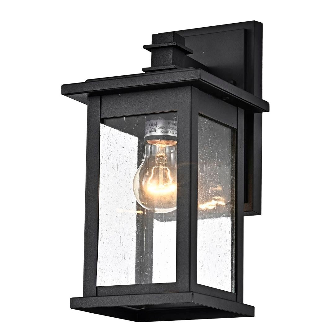 1 Light Transitional 12 Inch Square Outdoor Wall Lantern 2 Pack