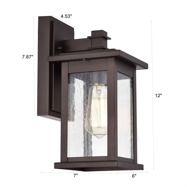 1 Light Transitional 12 Inch Square Outdoor Wall Lantern 2 Pack