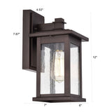 1 Light Transitional 12 Inch Square Outdoor Wall Lantern 2 Pack